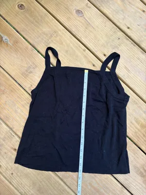 Black tank top with embroidered rose detail Joseph A Women’s XL 100% Silk Black thumbnail 3