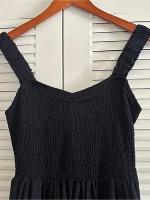 Line and Dot Market & Spruce Black Sweetheart Smocked Strappy Sleeveless Maxi Dress Size S thumbnail 3