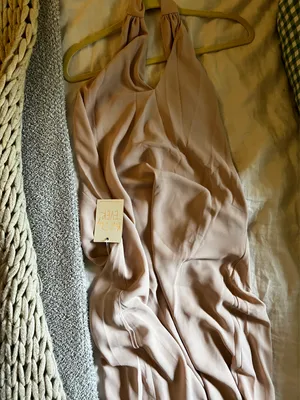 Show Me Your Mumu Midi Dress Jasmine Halter Dusty Blush Crisp XL thumbnail 2
