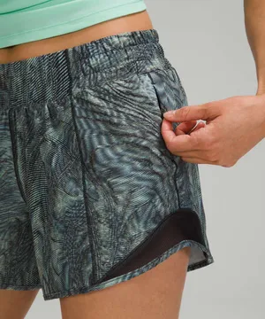 Lululemon Hotty Hot Low Rise Short 4" Dimensional Icing Blue Multi Black Size8 thumbnail 5