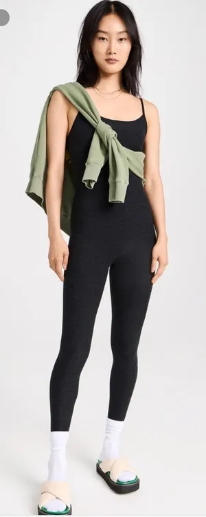 Beyond Yoga Beyond Yoga Spacedye Uplevel Midi Jumpsuit Black Sz M NEW $138 MSRP thumbnail 1
