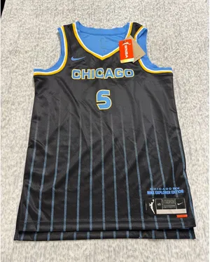 Nike Chicago Sky Angel Reese 5 WNBA Explorer‎ Edition Jersey Black Womens S NWT thumbnail 1