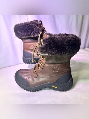UGG Brown and Black Shearling-Lined Lace-Up Winter Boot thumbnail 3