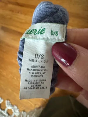Aerie Blue Waffle-Knit Bow Headband thumbnail 4