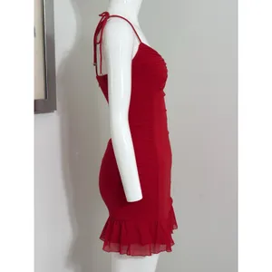 Selfie Leslie Bambi Red Ruched Mini Dress Women’s Bodycon Y2K Clubwear S NWOT thumbnail 6