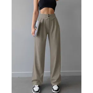 Commense Preppy Gray Street Fold Over Waistband Straight Leg Dress Pants NWT M thumbnail 7