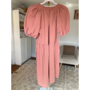 Universal Threads 100% Cotton Gauze Mini Dress Dusty Terracotta Puff‎ Cottagecore thumbnail 3