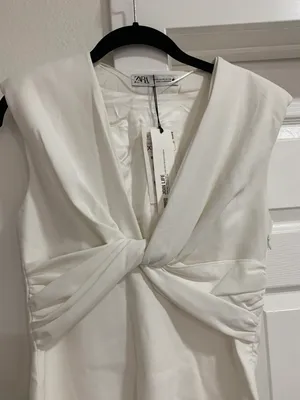 Zara Nwt White Mini Dress Sz Xs thumbnail 2