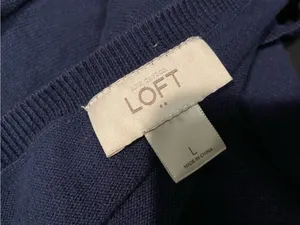 LOFT Women's Navy V-Neck Long Sleeve Tee thumbnail 2