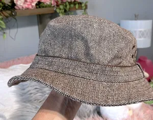 Stylish Brown Wool Tweed Bucket Hat thumbnail 3