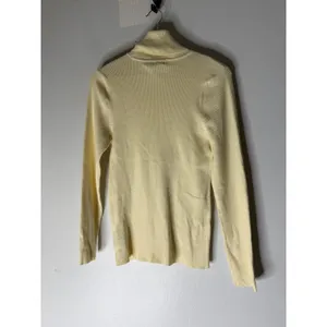 Lauren Ralph Lauren yellow‎ ribbed cotton blend turtleneck sweater top size PL thumbnail 2