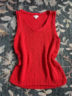 J. Crew Red V-Neck Sweater Tank Size S thumbnail 2
