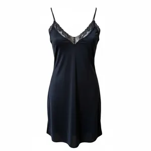 Black Lace Chemise Slip‎ Dress Large 90s Y2K Romantic Lingerie Nightgown thumbnail 4