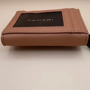 Tahari Zane Women Tan Pebble Faux Leather Woven‎ Trifold Wallet Terracotta NWT thumbnail 3
