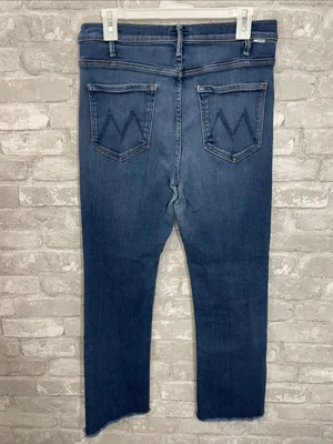 MOTHER Blue The Hustler Ankle Fray Jeans thumbnail 3