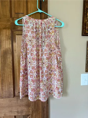 Artisan Ny Floral Sleeveless V-Neck Sleeveless Blouse in White, Red, and Mustard thumbnail 2
