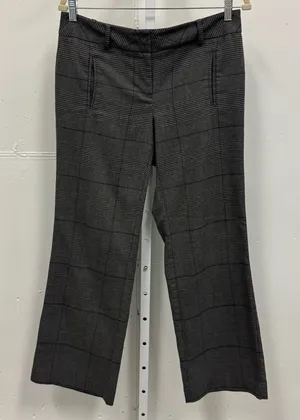 Loft Petite Women’s Plaid Flare Classic Everyday‎ Career Trouser Pants 8P Gray thumbnail 1