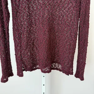 Aeropostale Women M‎ Burgundy Textured Knit Long Sleeve Sweater Top thumbnail 3