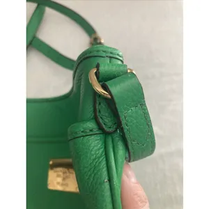 Lauren Ralph Lauren Leather Pebbled Crossbody Green Gold Hardware thumbnail 6