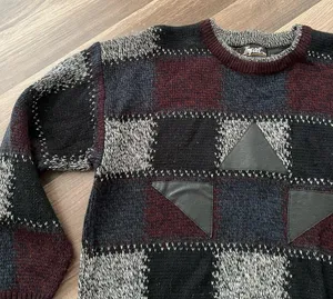 Vintage sweater with leather patches size medium thumbnail 2