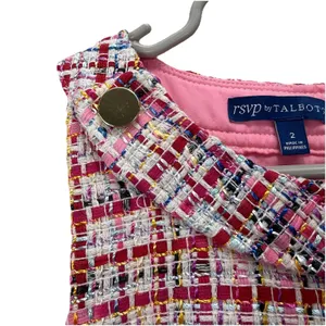 Talbots Pink Ribbon Tweed Sleeveless Shift‎ Dress Size 2 Office Preppy thumbnail 6