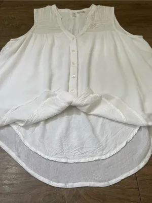Anthropologie Meadow Rue Sleeveless Blouse Size 14 White Romantic Boho Lace thumbnail 9