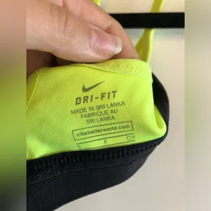 Nike Neon Green and Black Indy Polka Dot Padded Sports Bra with Racerback Size S thumbnail 5