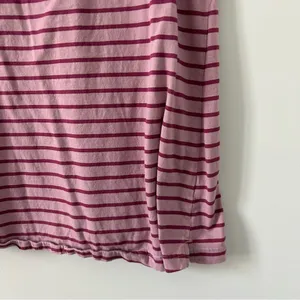 Pact Organic Cotton Soft Spun Pink Stripe A Line Sleeveless Mini Shirt Dress S thumbnail 4