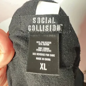 Social Collision Mini Skirt XL Black Pleated Goth Punk Schoolgirl thumbnail 3