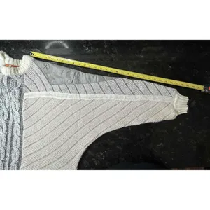 Juice vintage cable Knit patchwork leather‎ Striped Sweater Long Sleeve XL thumbnail 9