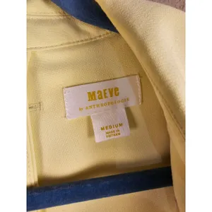 Maeve Anthropologie Womens‎ Butter Yellow Button Back Blazer Medium thumbnail 3