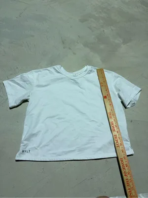 Bylt premium basics White Short-Sleeve essential cropped Crewneck Tee XS thumbnail 4