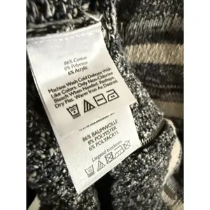 Eddie Bauer Striped V-neck Knit Sweater Women's‎ Size S Zip Up Cabin Grandpa thumbnail 5