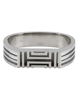 Tory Burch X Fitbit Silver Tone Metal Geometric Hinged Bangle Bracelet thumbnail 12