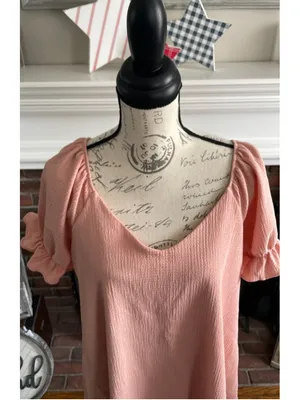 White Birch - Sz Large - puff sleeve a-line blouse thumbnail 2