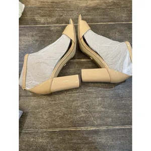 SAM EDELMAN Yaro Block Heel Sandal in Beige Patent Leather Size 9 thumbnail 6