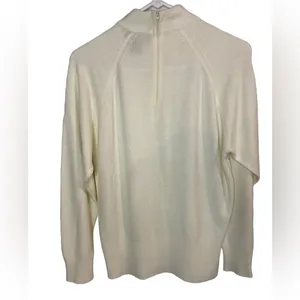 VINTAGE Worthington Sweater Women's Mock Neck‎ White 100% Acrylic Long Sleeve M thumbnail 2