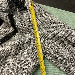 Bergamo Studio Tweed Blazer Jacket Black White Sequin Trim Size 6 thumbnail 11