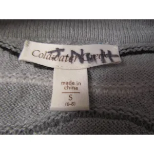 Coldwater Creek Cardigan Sweater S‎ Grey Wavy Stripe Full Zip Mock Neck thumbnail 6