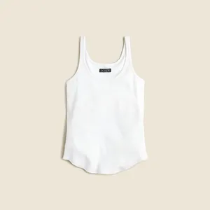 NWT J crew Vintage rib shelf-bra tank top white ribbed Sz XXS thumbnail 2