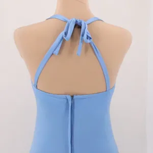 Ryan‎ Keith Vintage 70s Halter Maxi Dress Jacket Womens Size 6 Blue Babydoll Y2K thumbnail 13