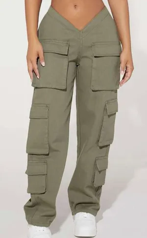 Low Waisted Green Cargo Pants Size XXS thumbnail 3