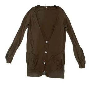Free People Women's‎ Small Brown Button Front Cardigan Sweater thumbnail 1