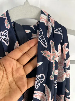 Outerknown Bailey Dress Size 2 Navy Floral Halter Ruffle Mini Dress NWT thumbnail 4