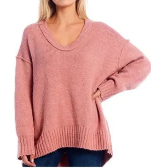 Free People Brookside Tunic Sweater Pink Small thumbnail 1