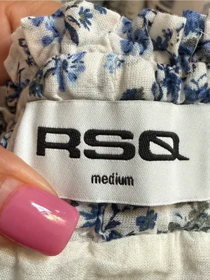 RSQ Blue Floral Tiered Mini Skirt on Cream thumbnail 5