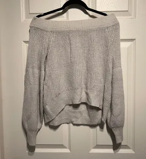 Off the shoulder slightly cropped sweater thumbnail 1