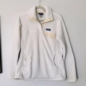 Patagonia Re-Tool Snap-T Fleece Polartec Pullover Cream White Size Large thumbnail 3
