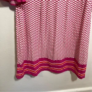 Boden‎ Women's Andrea Belted Dress Pink White Orange Floral Stripes Bell Sleeve thumbnail 4