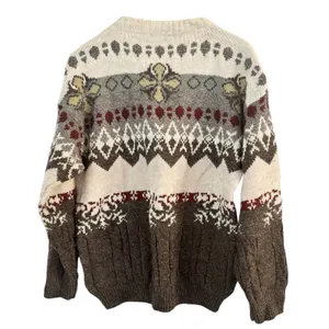 Noba Vintage Italian Wool Blend Fair Isle Crewneck Sweater Women’s Size Large thumbnail 2